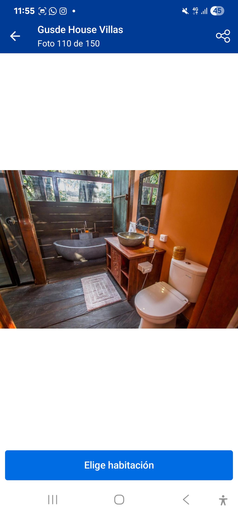 Baño de la villa